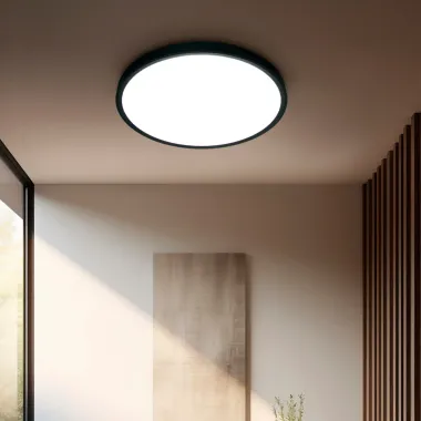 Preview: Casaya LED-Deckenleuchte Medora, rund, Ø: 30 cm, 24 W, 2500 lm, schwarz, 997353