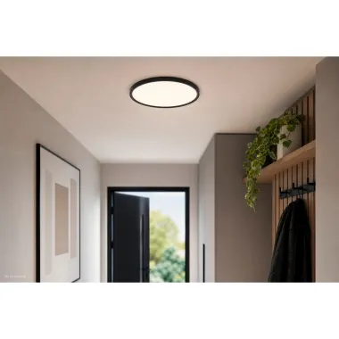 Preview: Casaya LED-Deckenleuchte Medora, rund, Ø: 40 cm, 32 W, 3400 lm, schwarz, 997354