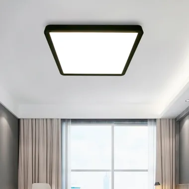 Preview: Casaya LED-Deckenleuchte Medora, eckig, BxL: 30 x 30 cm, 24 W, 2500 lm, schwarz, 997357