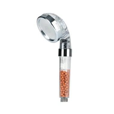 EASYmaxx Duschkopf Spa, mit Mineralperlen, 3 in 1 transparent / chrom, 8cm, 5206