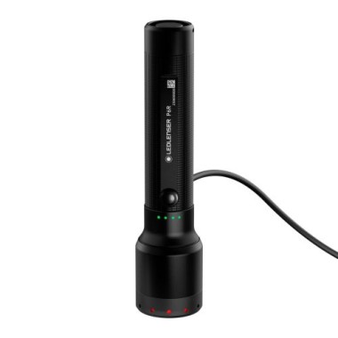 Ledlenser P6R wiederaufladbare LED Taschenlampe, 1200 Lumen, 320m Fokus, USB-C, IP68 wasserdicht, 60 Stunden Leuchtdauer, 4 Leuchtmodi, Notfalltaschenlampe, Camping, Outdoor, taktisch P6R 1200 lm 503146