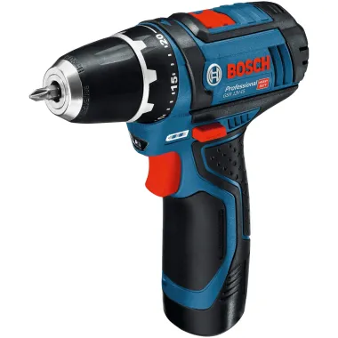 Bosch Akku-Bohrschrauber GSR 12V-15, 2x 2.0Ah Akkus, Lader, L-Boxx, 060186810P