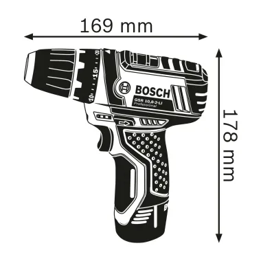 Bosch Akku-Bohrschrauber GSR 12V-15, 2x 2.0Ah Akkus, Lader, L-Boxx, 060186810P