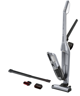 Bosch Akku-Staubsauger Flexxo 2in1 Serie 4 BCH3P210, kabelloser Handstaubsauger, beutellos, Silver 21,6 Volt, 60370