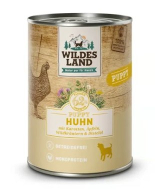 Wildes Land Puppy Nassfutter Huhn mit Karotte, 400g, WL58224