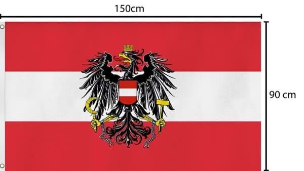 Preview: WM Fanartikel Österreich Fahne 150x90cm mit Ösen, 3010300