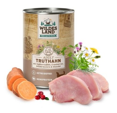 Wildes Land Nassfutter Truthahn mit Süßkartoffel, 400 g, WL511062