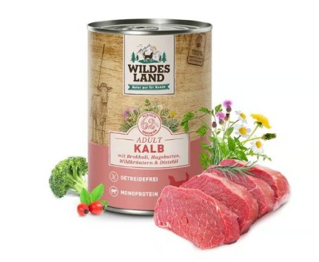 Wildes Land Nassfutter Kalb mit Brokkoli, 400 g, WL511086