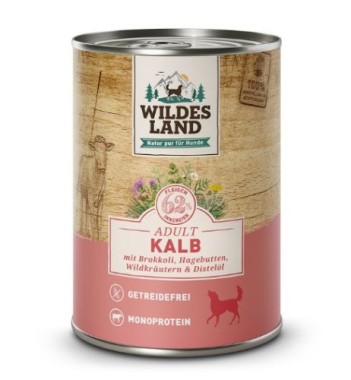 Preview: Wildes Land Nassfutter Kalb mit Brokkoli, 400 g, WL511086