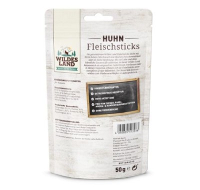 Preview: Wildes Land Fleischsticks Huhn 50g, WL513356