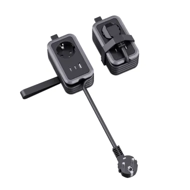 Technaxx Reisesteckdose 230V, 1 x USB-A und 2 x USB-C (PD 20 W), schwarz/grau5338