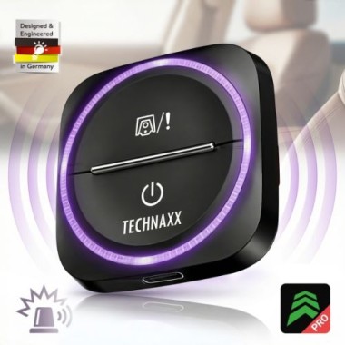TECHNAXX Verkehrswarner TX-387 mit Blitzer.de – mit Gefahren- & Geschwindigkeitswarnung, 5428