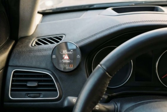 Preview: TECHNAXX Verkehrswarner TX-388 mit Blitzer.de – Gefahren- &Geschwindigkeitswarnung, 5429