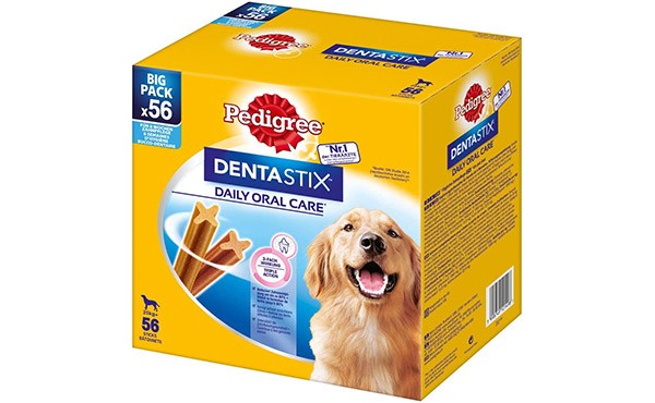 Pedigree DentaStix Daily Oral Care Zahnpflegesnack für Hunde – Hundeleckerli mit Huhn- & Rindgeschmack für jeden Tag, verschiedene Größen - 56 Stück 232037