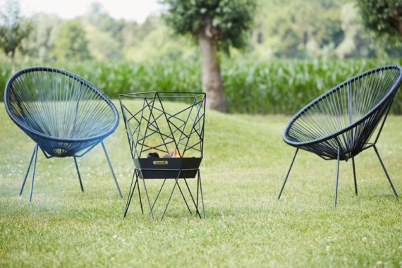 Preview: Barbecook Feuerschale Sierra 45x45x71cm, Stahlblech, schwarz, BC-WOO-6015