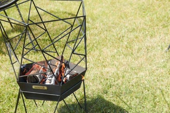 Preview: Barbecook Feuerschale Sierra 45x45x71cm, Stahlblech, schwarz, BC-WOO-6015