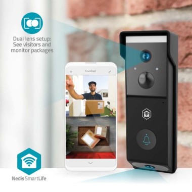 Nedis SmartLife Video-Türsprechanlage, IP54, Bewegungssensor, Full HD, 8084450