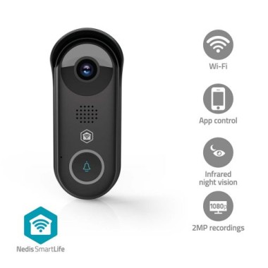 Nedis SmartLife Video-Türsprechanlage, Full HD, IP54, Bewegungssensor, Nachtsicht, 8084451