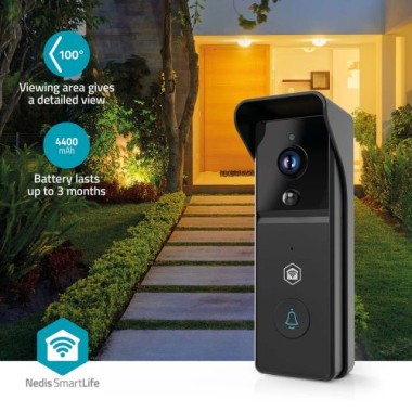 Nedis SmartLife Video-Türsprechanlage, 100° Weitwinkel, Nachtsicht, 8048611