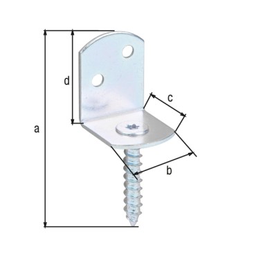 Alberts Flechtzaunhalter, L-Form: Stahl roh, galvanisch verzinkt, Dickschichtschutz 213442