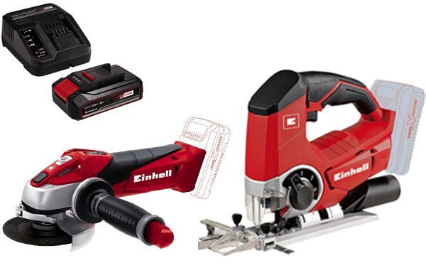 Einhell Sparset 2: Stichsäge + Universalsäge + 2,5 Ah-Starterkit