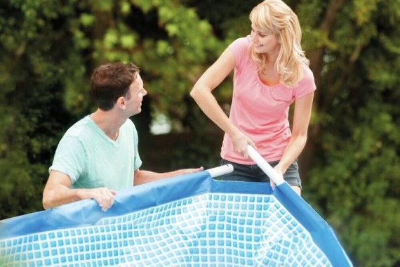 Intex Rectangular Frame Pool, Blau, 300 x 200 x 75 cm, 128272NP