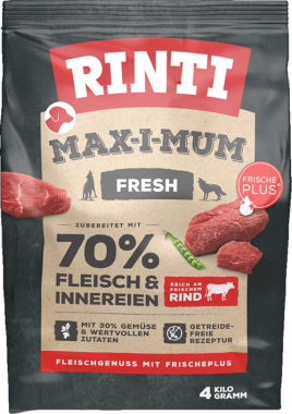 RINTIMAX-I-Mum Trockenfutter Rind, für ausgewachsene Hunde, 4 kg, 283754
