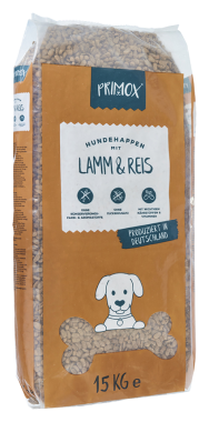 Primox Hunde-Trockenfutter Lamm & Reis 15kg, hergestellt in DE, Nährstoffreich für Vitalität & Gesundheit beim Hund 446122