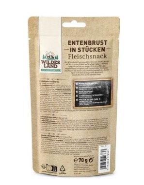Preview: Wildes Land Fleischsnack Entenbrust in Stücken, 70 g, WL476331