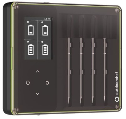 Preview: Outdoorchef Easy Check Thermometer Quadro – Wireless Bluetooth BBQ‑Thermometer mit App, 4 Fühler, 200m, 14.491.96