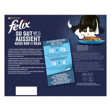 Preview: FELIX Katzennassfutter So gut wie es aussieht in Gelee Geschmacksvielfalt aus dem Wasser, 24 x 85g, 12449400