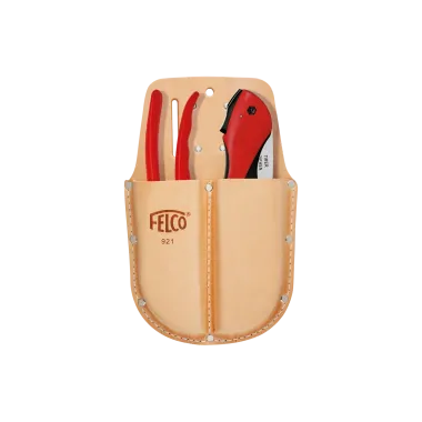 Preview: FELCO Doppel-Etui Nr. 921, Tasche für Zwei Gartenscheren, aus Echtleder, 921