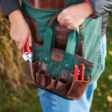 Preview: FELCO 482 Gartentasche Mini kompakt, wasserdichtes Canvas und Leder, F482