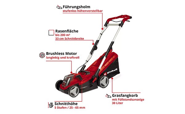 Einhell Akku-Rasenmäher RASARRO 18/33 - Solo 3413267