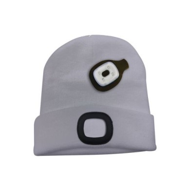 Preview: Velamp Unisex Haube mit LED-Frontleuchte, 100 Lumen, wiederaufladbar, Grau, 50CAP01