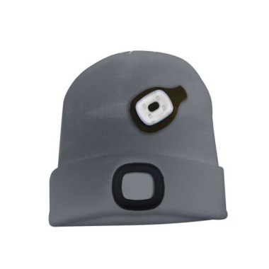 Preview: Velamp Unisex Haube mit LED-Frontleuchte, 100 Lumen, wiederaufladbar, Anthrazit, 51CAP02
