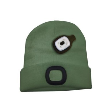 Preview: Velamp Unisex Haube mit LED-Frontleuchte, 100 Lumen, wiederaufladbar, grün, 50CAP05