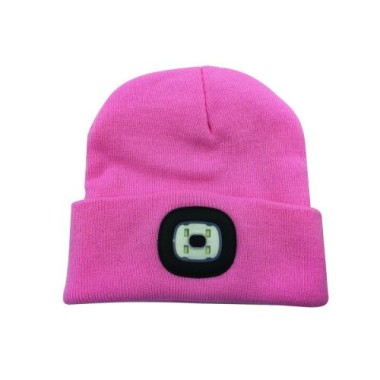 Preview: Velamp Unisex Haube mit LED-Frontleuchte, 100 Lumen, wiederaufladbar, Rosa, 50CAP11