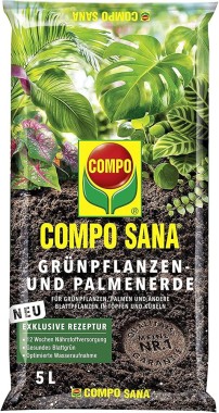 COMPO SANA Grünpflanzenerde und Palmenerde mit 12 Wochen Dünger, 5 Liter, 11420