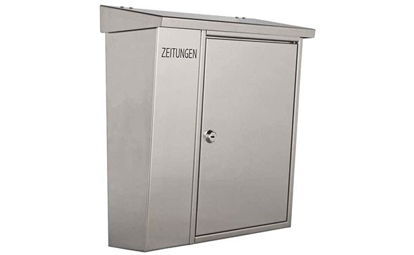 Heibi Metall Briefkasten mit Zeitungfach Edelstahl 43661