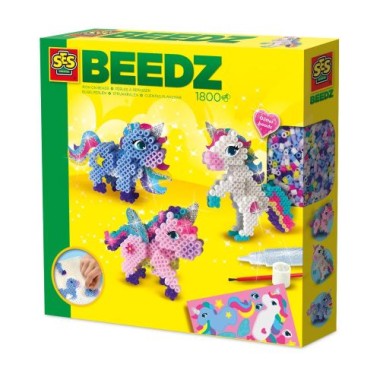 SES Creative Beedz Bügelperlen Set - Einhörner 3D, 06263