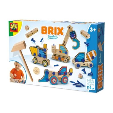 SES Creative Brix Junior - Konstruktionsset Baufahrzeuge, 14071