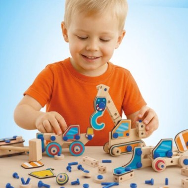 Preview: SES Creative Brix Junior - Konstruktionsset Baufahrzeuge, 14071