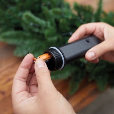 Preview: Lumineo Durawise Ricelight 48 LED, 3.5m, Batterien, außen, schwarzes/warm weiß, 497186