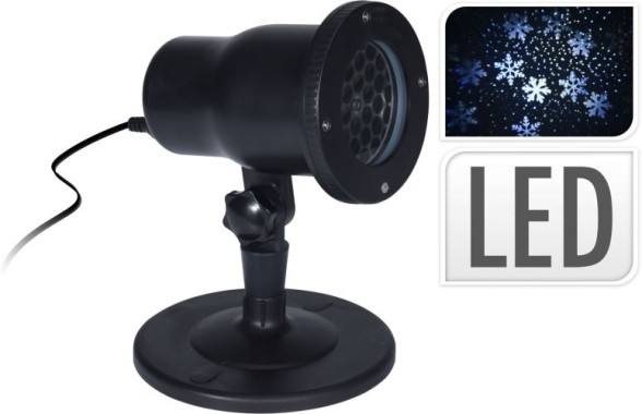 LED-Schneeflockenprojektor mit Schneesturmeffekt, Weiß, IP44, AXY000730