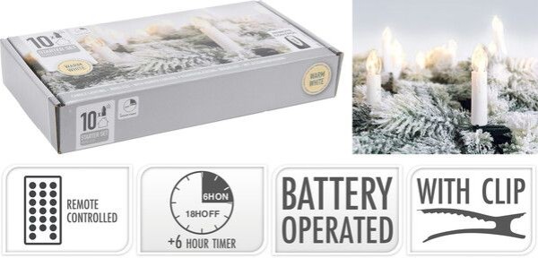 Koopman LED-Baumkerzen 10er-Set mit Timer, AX2001000