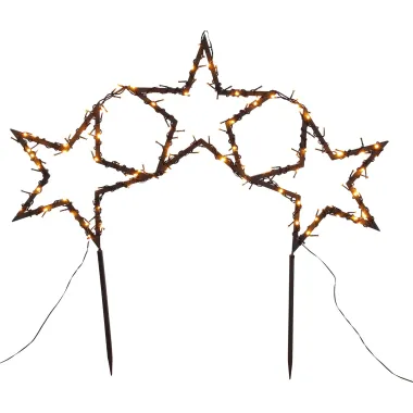 Gartenstecker Snake Light, mit 3 Sternen, L100 x H60 cm, Metall, 1106567