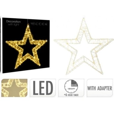 Koopman LED-Weihnachtsstern 38 cm, 960 LEDs, Timer, IP44, Metall-Drahtstern, AMZ105200