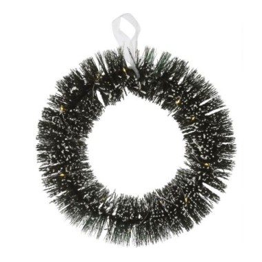 Preview: Koopman Kranz 30cm, 20 LED mit Schnee, AMZ101450