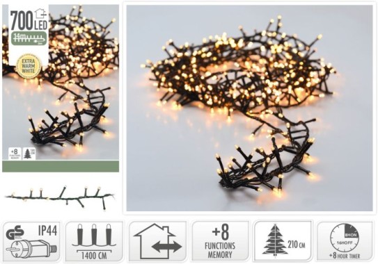 Koopman Clusterlichterkette 700LED, 14m, warmweiß, AX8560320